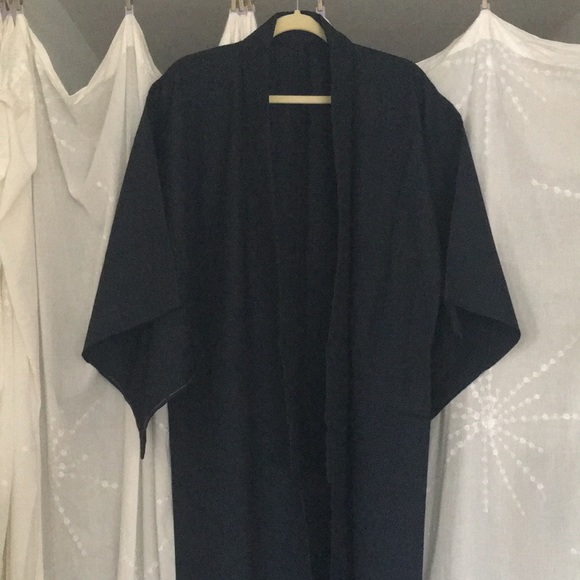 New Vintage Mens Japanese cotton KIMONO and HAORI navy - Picture 9 of 15